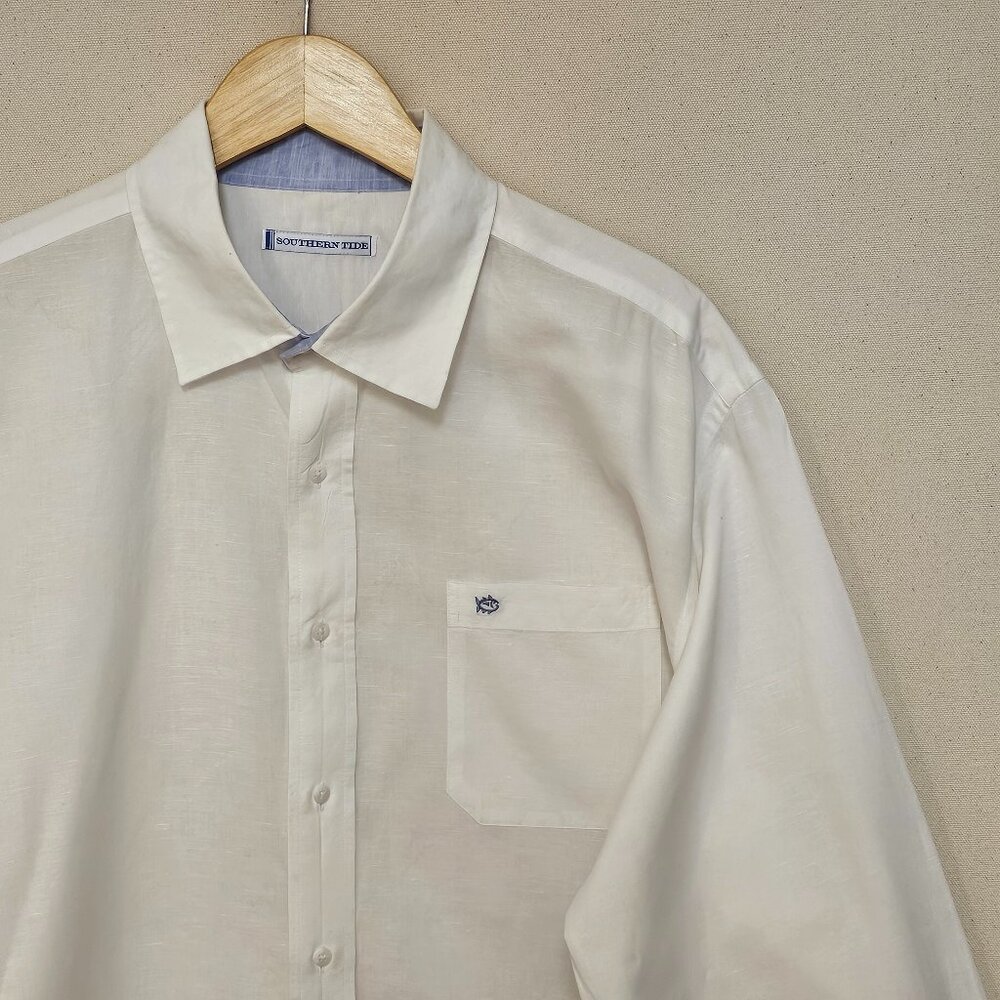Southern Tide Linen Blend Button Down XL